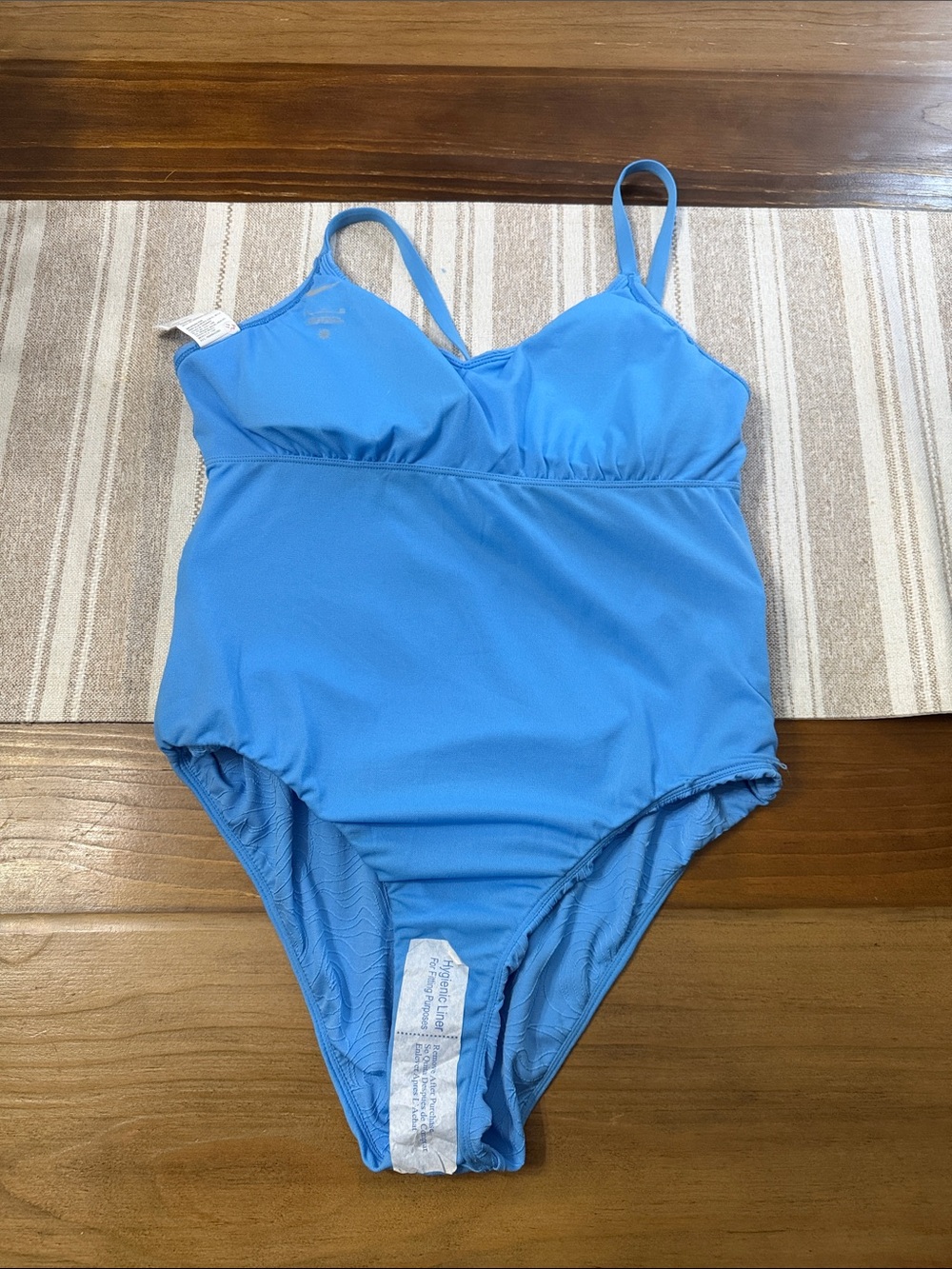 Nike Women’s Sky Blue Textured One-Piece Swimsuit - Picture 9 of 12